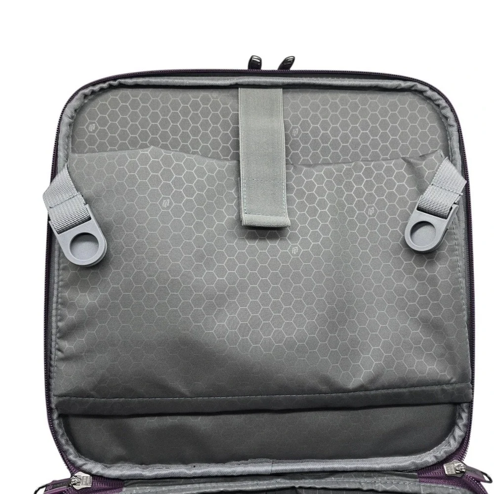 Hanke 16 Inch Underseat Carry On Luggage Purple Softside Spinner Wheels 8 lb